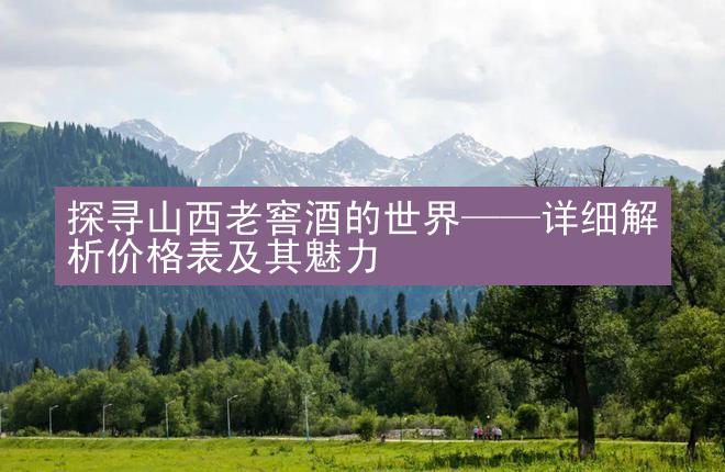 探寻山西老窖酒的世界——详细解析价格表及其魅力