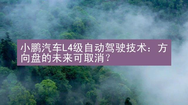 小鹏汽车L4级自动驾驶技术：方向盘的未来可取消？