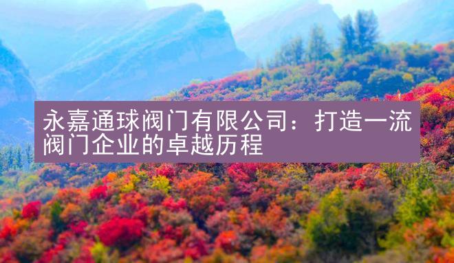 永嘉通球阀门有限公司：打造一流阀门企业的卓越历程