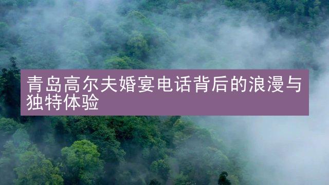 青岛高尔夫婚宴电话背后的浪漫与独特体验